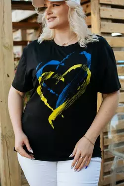 Жіноча футболка з серцем Чорний р.1