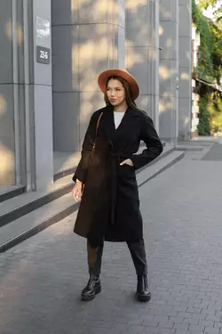 Жіноче кашемірове пальто реглан  Чорний S-M