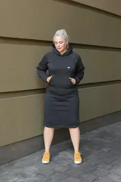 Жіноча сукня-худі на флісі  Графіт 50