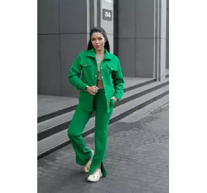 Жіночий спортивний костюм на флісі 42-48  Зелений 42